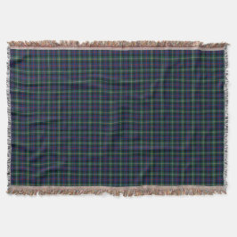 Malcolm Clan Dark Blue en Green Scottish Tartan Deken