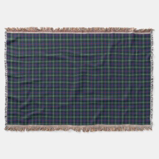 Malcolm Clan Dark Blue en Green Scottish Tartan Deken (Voorkant)