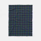 Malcolm Clan Donkerblauw en Bos Groene Tartan Fleece Deken (Voorkant)