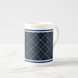 Malcolm Family Tartan Donkerblauw en Groen Plaid Porselein Kop