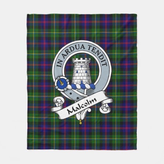 Malcolm Moderm Clan Badge Tartan Plaid Fleece Deken (Voorkant)
