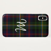 Malcolm Monogrammed Tartan Pset iPhone X Hoesje (Achterkant (horizontaal))