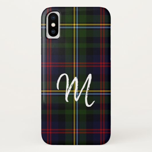 Malcolm Monogrammed Tartan Pset iPhone X Hoesje (Achterkant)