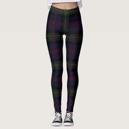 Malcolm Pset Tartan Scottish Clan Leggings (Voorkant)