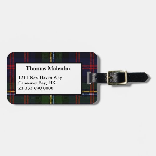 Malcolm Tartan Pset Bagagelabel (Voorkant horizontaal)