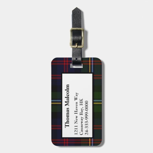 Malcolm Tartan Pset Bagagelabel (Voorkant verticaal)