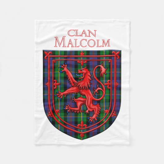 Malcolm Tartan Scottish Plaid Lion Rampant Fleece Deken (Voorkant)