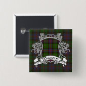 Malcolm Tartan Shield Vierkante Button 5,1 Cm (Voorkant /achterkant)