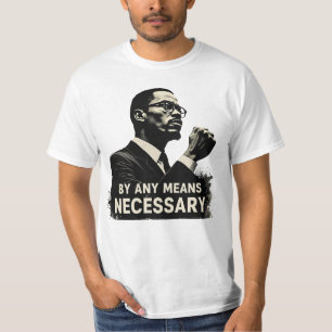 Malcolm X Tribute Silhouette - Inspirerend quote T-shirt