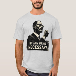 Malcolm X Tribute Silhouette - Inspirerend quote T-shirt