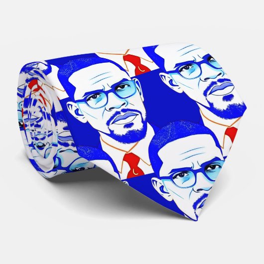 Malcom x Portrait - Grafische illustratie Stropdas (Opgerold)