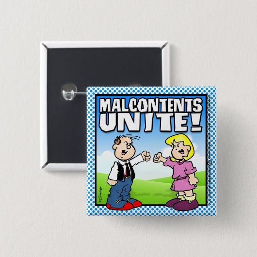 Malcontent Unite Vierkante Button 5,1 Cm (Voorkant /achterkant)