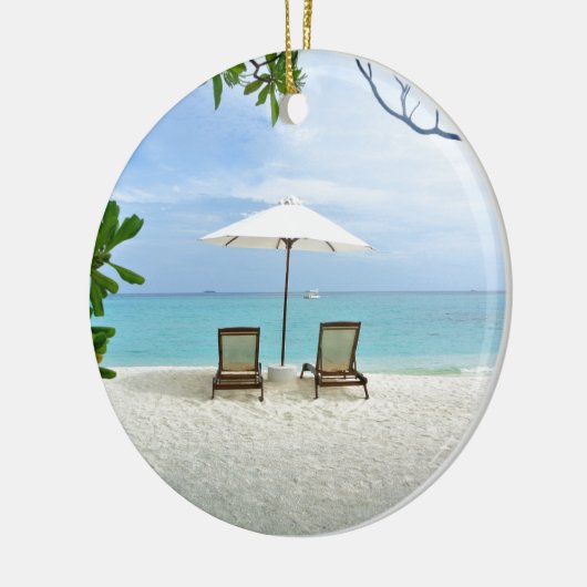 Maldiven Beach Keramisch Ornament (Links)