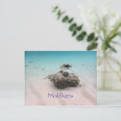 Maldiven Blauwe Oceaan White Sand Coral Triggerfis Briefkaart (Staand voorkant)