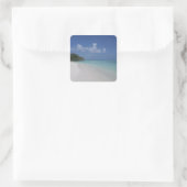 Maldiven Blue Sky Zee Sand Clouds Blank Sjabloon Vierkante Sticker (Tas)