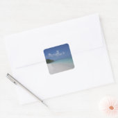 Maldiven Blue Sky Zee Sand Clouds Blank Sjabloon Vierkante Sticker (Envelop)
