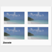 Maldiven Blue Sky Zee Sand Clouds Custom Sjabloon Rechthoekige Sticker (Vel)
