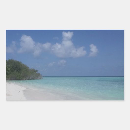 Maldiven Blue Sky Zee Sand Clouds Custom Sjabloon Rechthoekige Sticker (Voorkant)