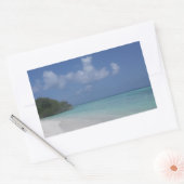 Maldiven Blue Sky Zee Sand Clouds Custom Sjabloon Rechthoekige Sticker (Envelop)