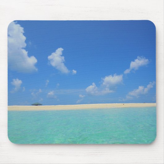 Maldiven Blue Zee Sky White Clouds Sand Sjabloon Muismat (Voorkant)