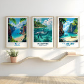Maldiven Dolfijn Reisposter Muurkunst Poster