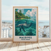 Maldiven Dolfijn Reisposter Muurkunst Poster