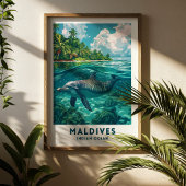 Maldiven Dolfijn Reisposter Muurkunst Poster