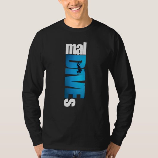 Maldiven Duikende Klok Maldiven Dive T-shirt (Voorkant)