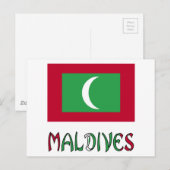 Maldiven en Maldivische vlag Briefkaart (Voorkant / Achterkant)