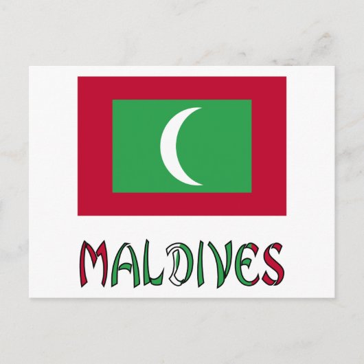 Maldiven en Maldivische vlag Briefkaart (Voorkant)