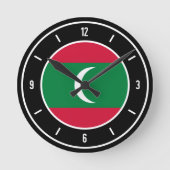 Maldiven Flag Elegant Ronde Klok (Voorkant)