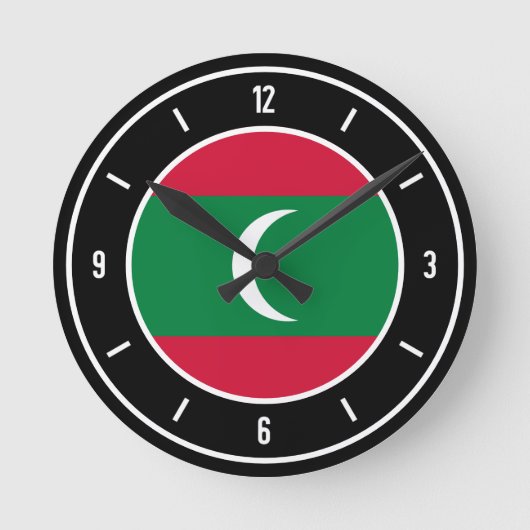 Maldiven Flag Elegant Ronde Klok (Voorkant)