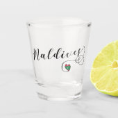 Maldiven Flag Heart, Maldiviaans Shot Glas (Voorkant)