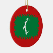 Maldiven Gnarly Flag Keramisch Ornament (Rechts)