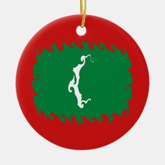 Maldiven Gnarly Flag Keramisch Ornament (Voorkant)