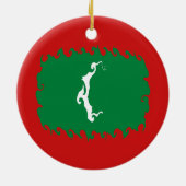 Maldiven Gnarly Flag Keramisch Ornament (Achterkant)