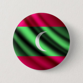 Maldiven golvende vlag pinback-knop ronde button 5,7 cm