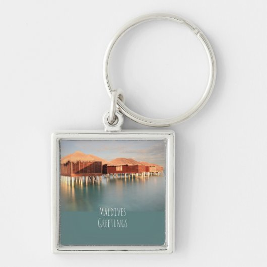 Maldiven Greetings Travel Souvenir Sleutelhanger (Voorkant)