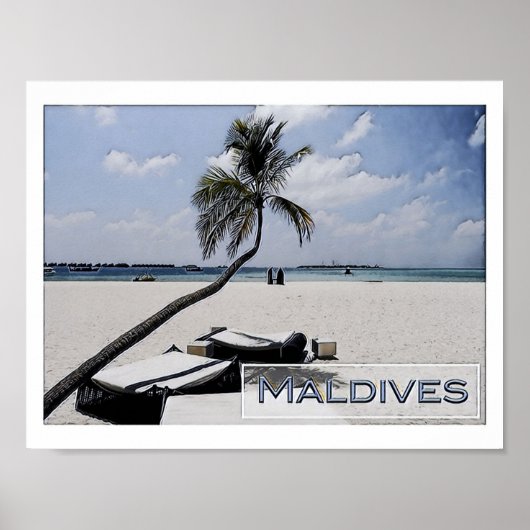 Maldiven - hoofdstrand - poster (Voorkant)