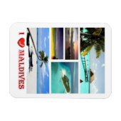 Maldiven - I Love - Magnet Magneet (Horizontaal)