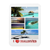 Maldiven - I Love - Magnet Magneet (Verticaal)