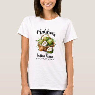 Maldiven Kokosnoot Indische Oceaan Tropisch Eiland T-shirt