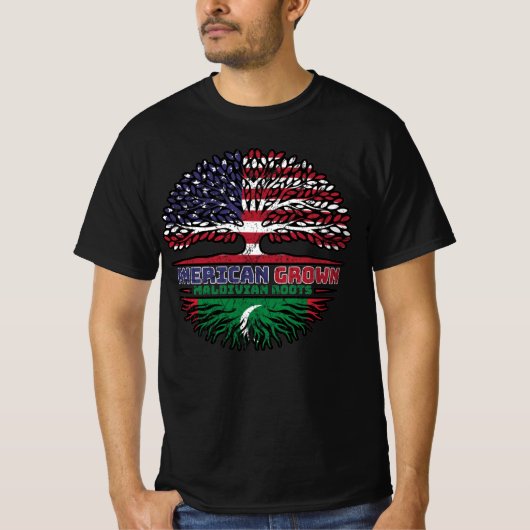 Maldiven Maldiven Amerikaanse vlag T-shirt (Voorkant)