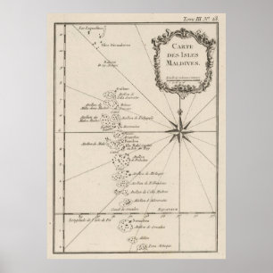  Maldiven Map (1764) Poster