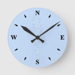 Maldiven Map Clock Ronde Klok