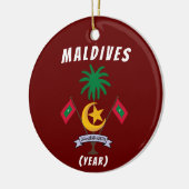 Maldiven met kerstversiering keramisch ornament (Links)