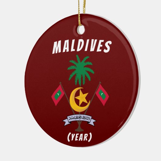 Maldiven met kerstversiering keramisch ornament (Links)