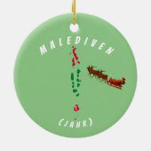 Maldiven met kerstversiering keramisch ornament (Achterkant)