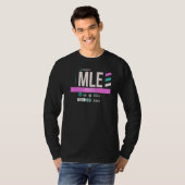 Maldiven Mle Airport Code Retro Travel Day T-shirt (Voorkant volledig)