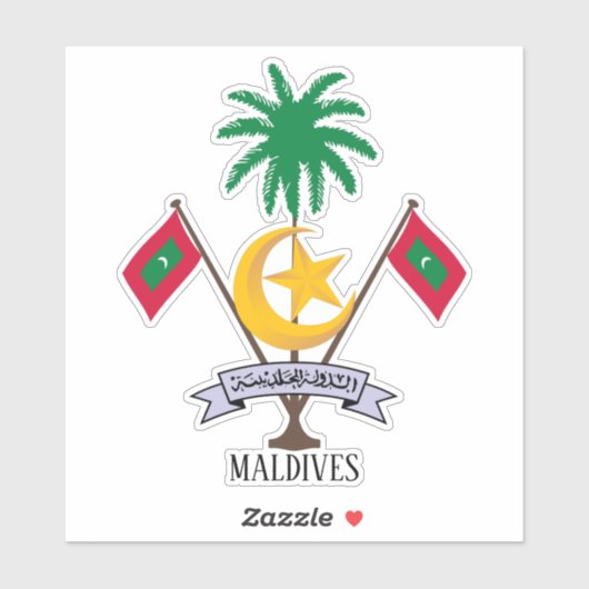 Maldiven National Emblem Patriotic Sticker (Vel)